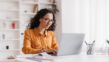 woman working remotely