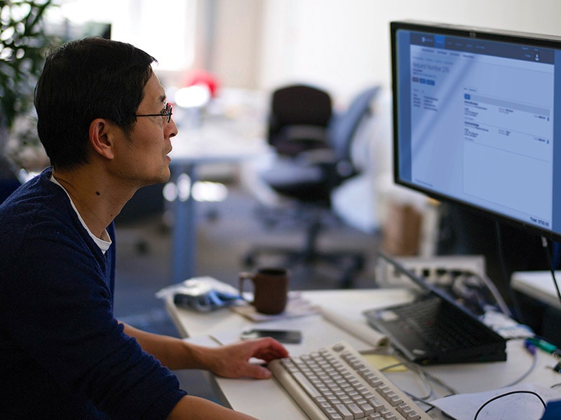 Man working on computer