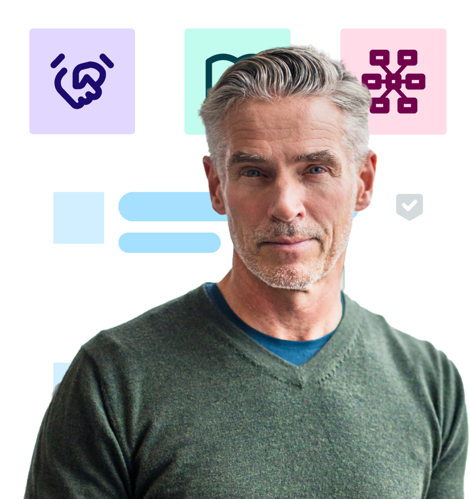 Man excited about his partners