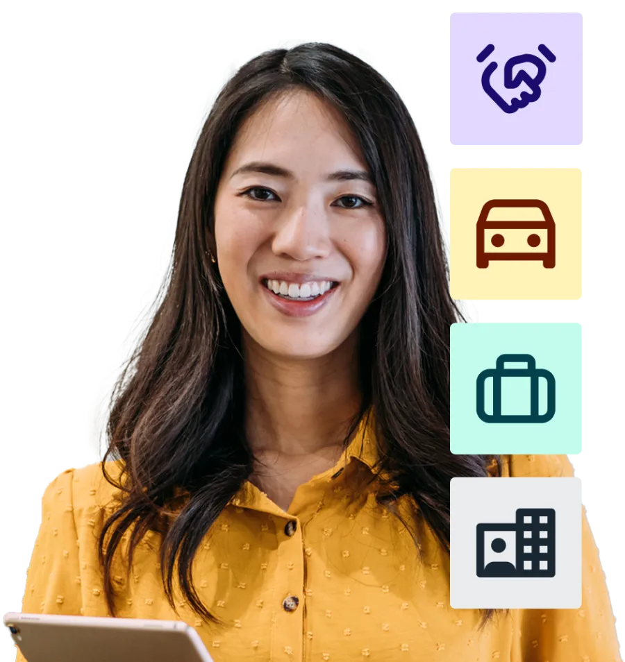 Woman who is happy about financial services