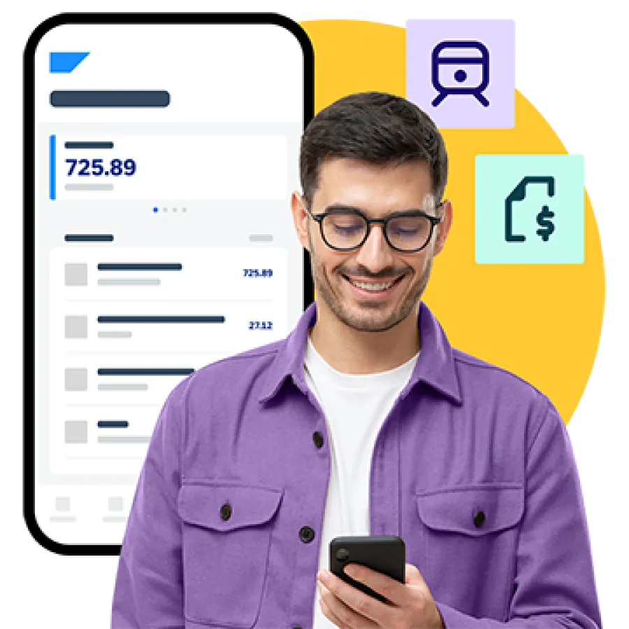 man using app