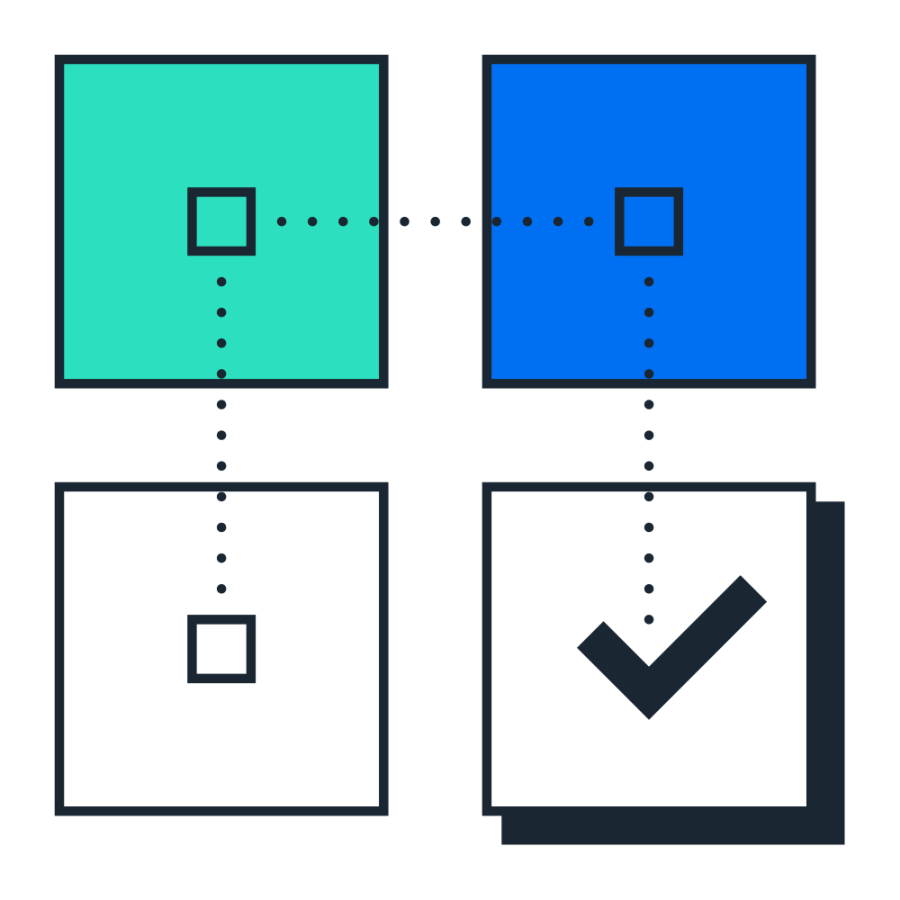 graphic of boxes connected