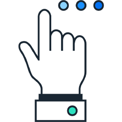 Hand pointing pictogrm